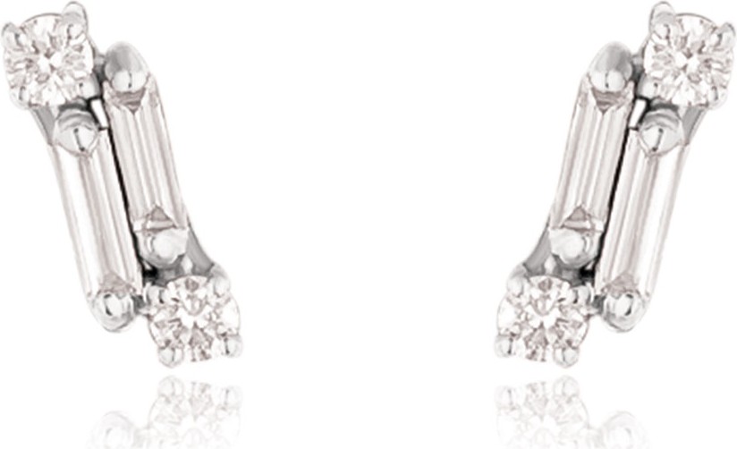 Suzanne Kalan Classic 18k White Gold Diamond Stud Earrings
