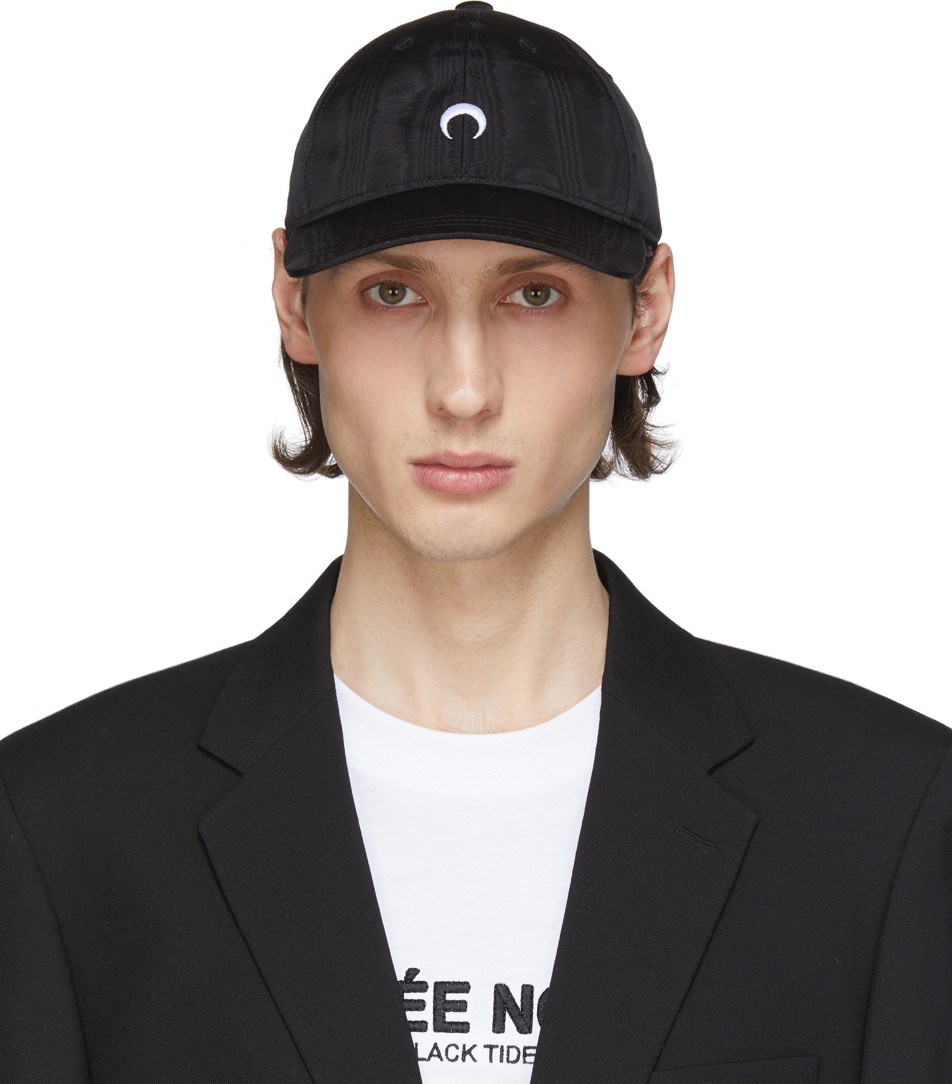 Marine Serre Black Moiré Logo Cap
