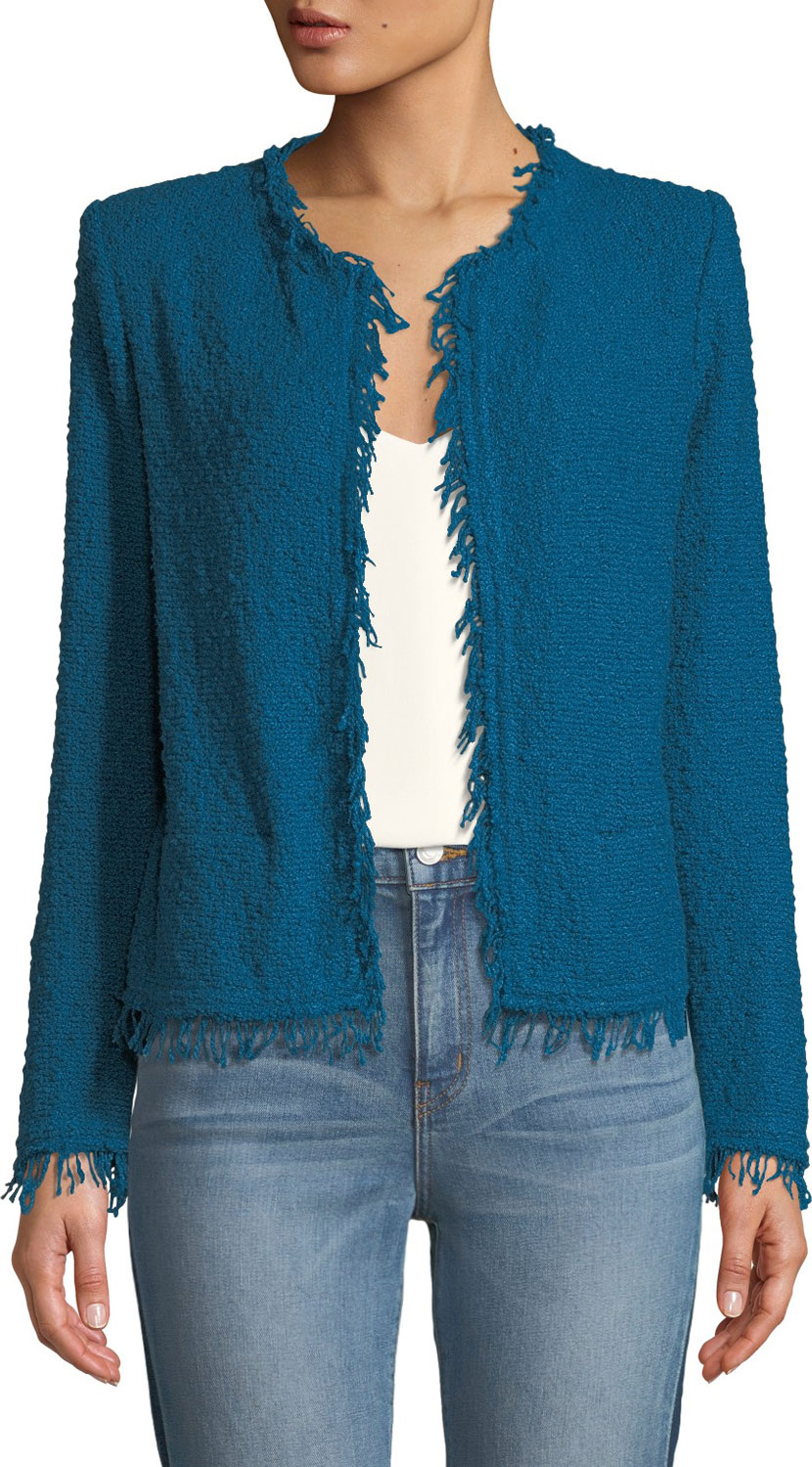 IRO Shavani Frayed Boucle-Knit Jacket