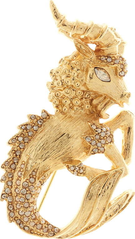 Oscar De La Renta Crystal Ram Brooch