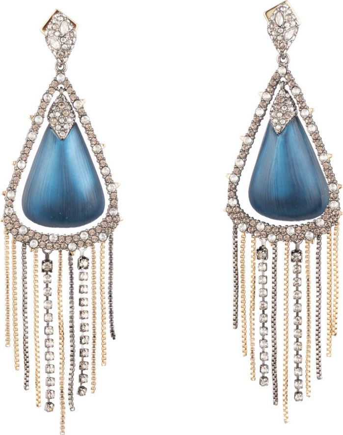Alexis Bittar Crystal Encrusted Tassel Drop Earrings