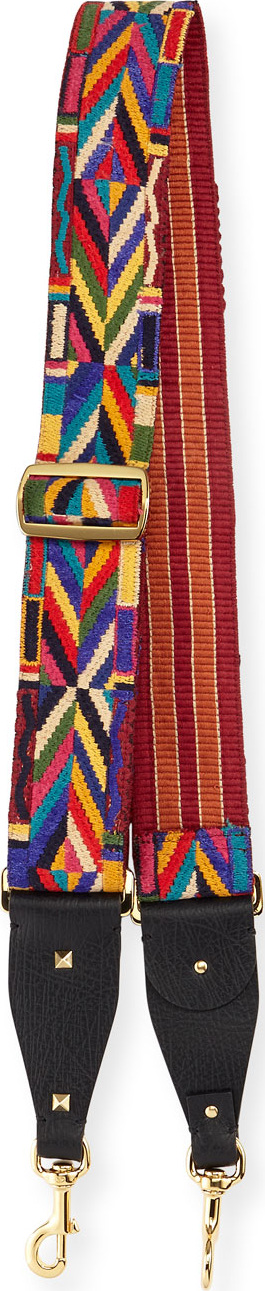 Valentino Geometric-Embroidered Guitar Strap for Handbag Valentino Geometric-Embroidered Guitar Strap for Handbag