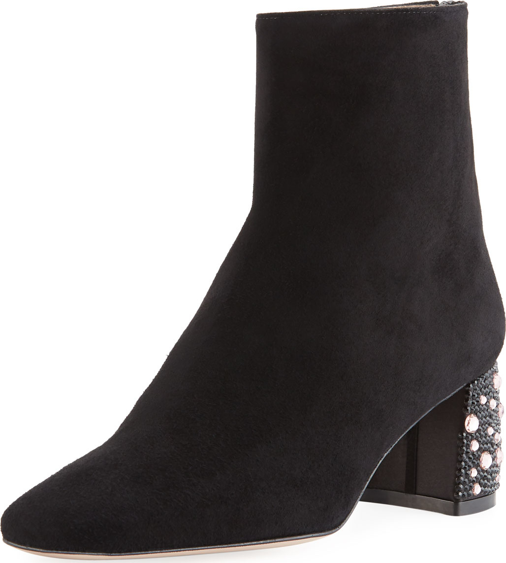 Stuart Weitzman Gatsby Embellished Suede Bootie