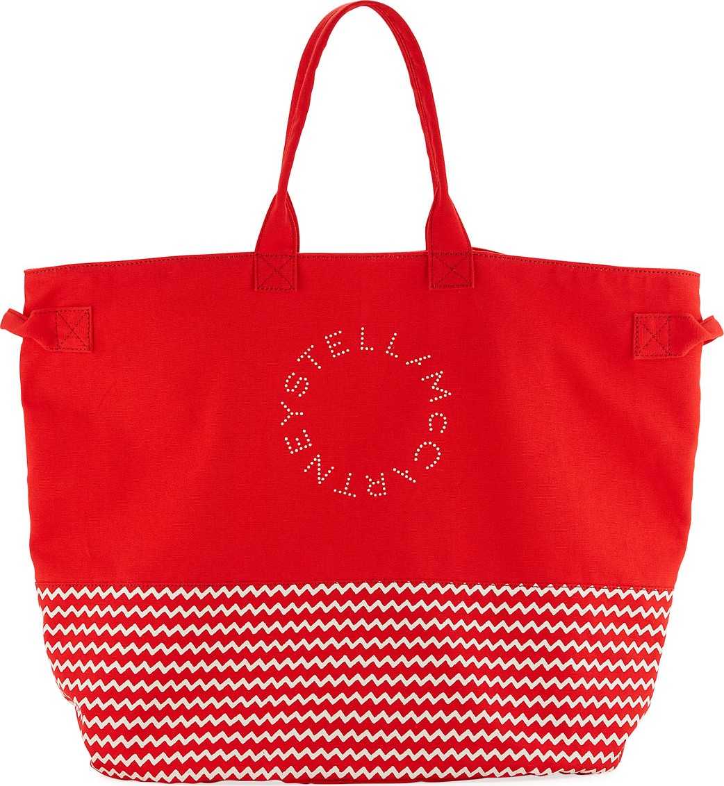 Stella McCartney Striped Large Beach Tote Bag