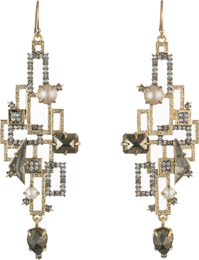 Alexis Bittar Brutalist Stone Wire Earrings