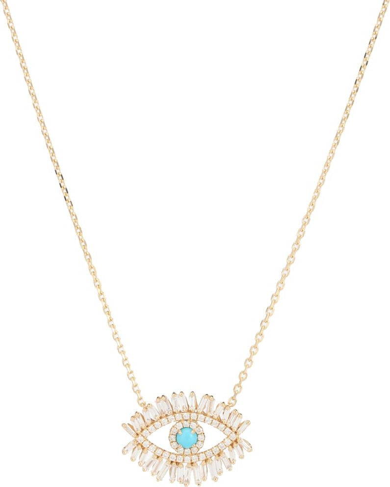 Suzanne Kalan Evil Eye Fireworks 18kt gold, turquoise and diamond necklace