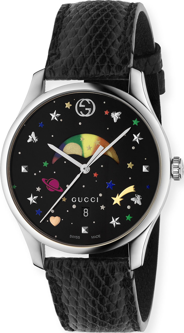 Gucci 36mm G-Timeless Moonphase Watch, Rainbow