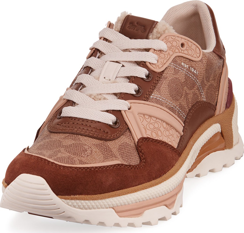 COACH Men's C143 Signature Mixed-Media Running Sneakers