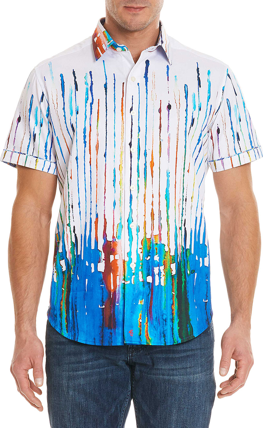 Robert Graham Men's Reyna Classic Fit Paint-Striped Short-Sleeve Sport Shirt