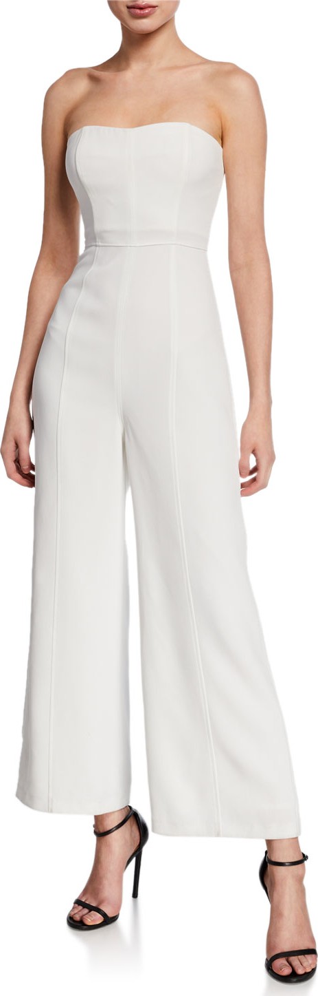 Cinq A Sept Paola Strapless Flared Jumpsuit