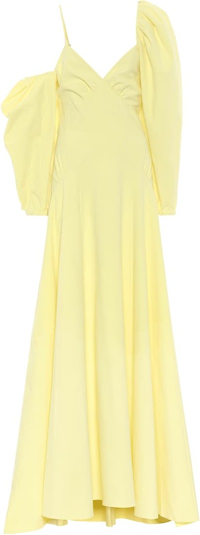Rosie Assoulin One-shoulder cotton midi dress