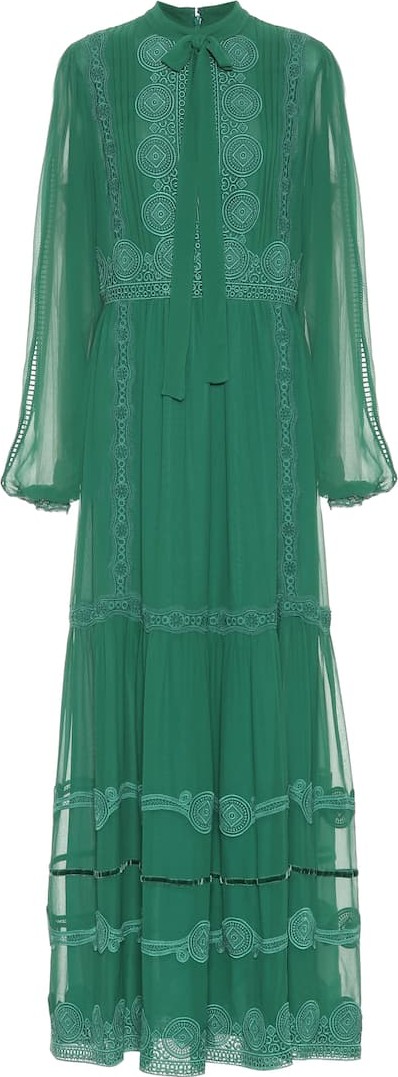 Costarellos Silk-chiffon maxi dress
