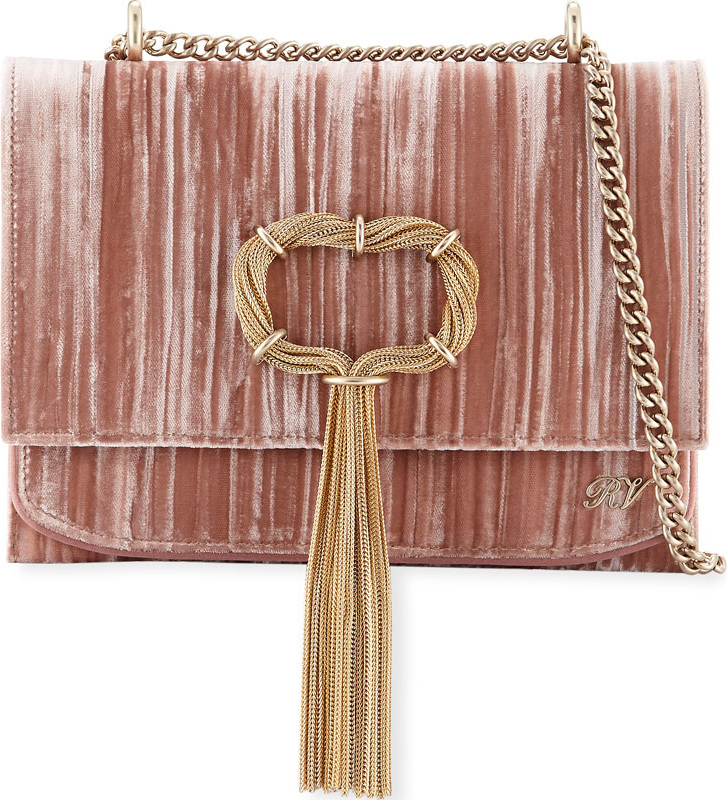 Roger Vivier Club Chain Velvet Tassel Evening Clutch Bag