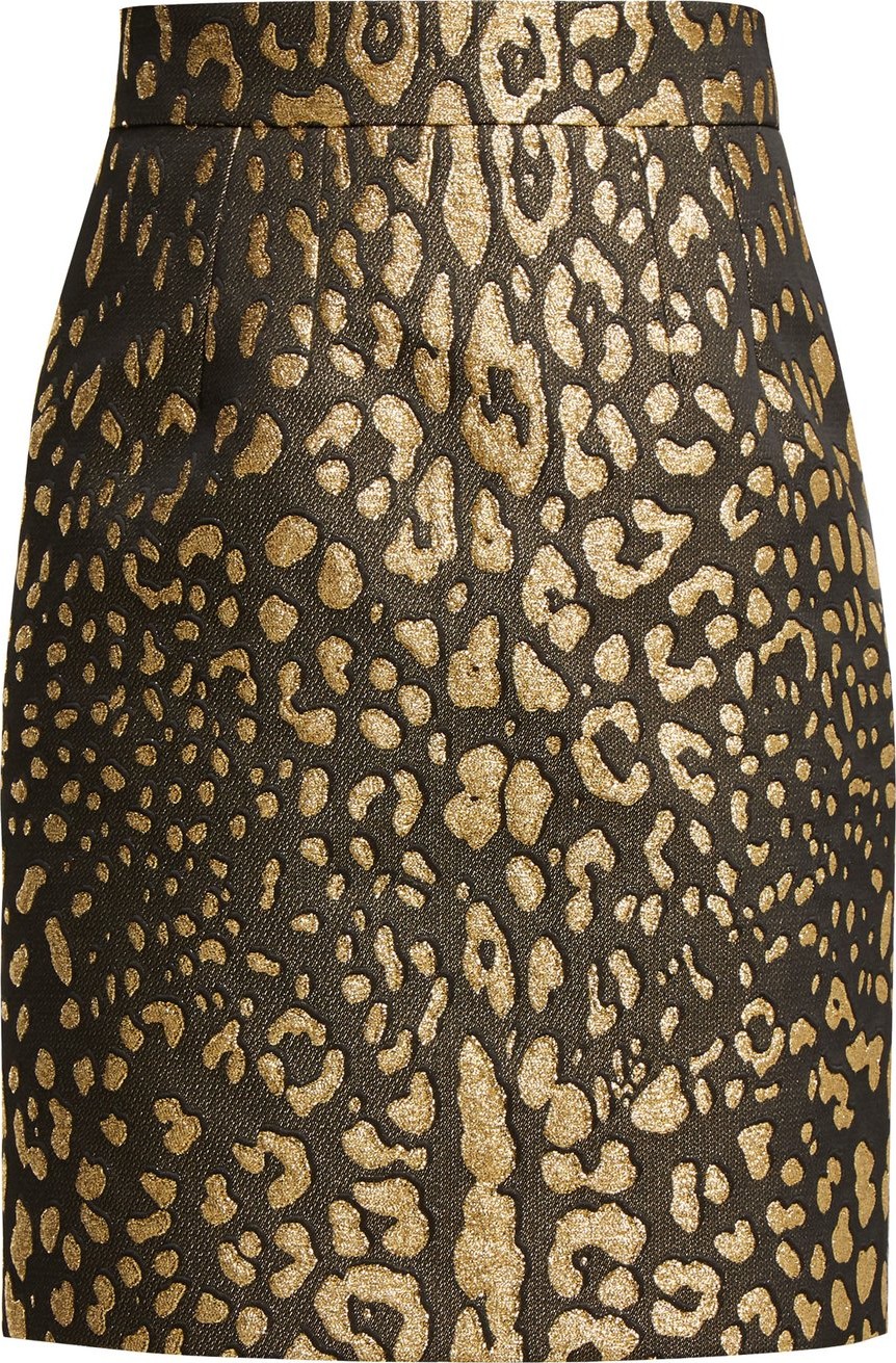 Dolce & Gabbana High-rise leopard print-jacquard mini skirt
