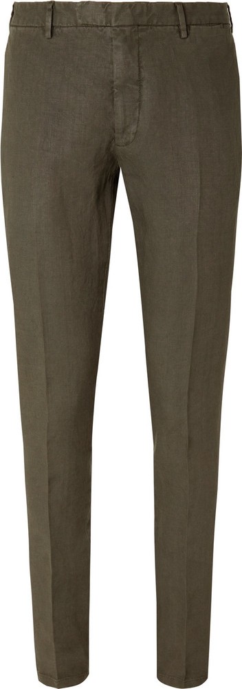 Boglioli Green Slim-Fit Linen Suit Trousers