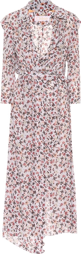 Chloe Floral georgette wrap dress