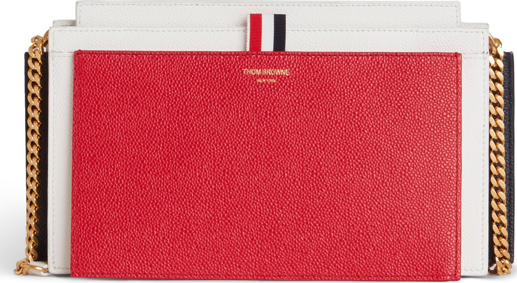 Thom Browne Colorblock Leather Accordion Clutch
