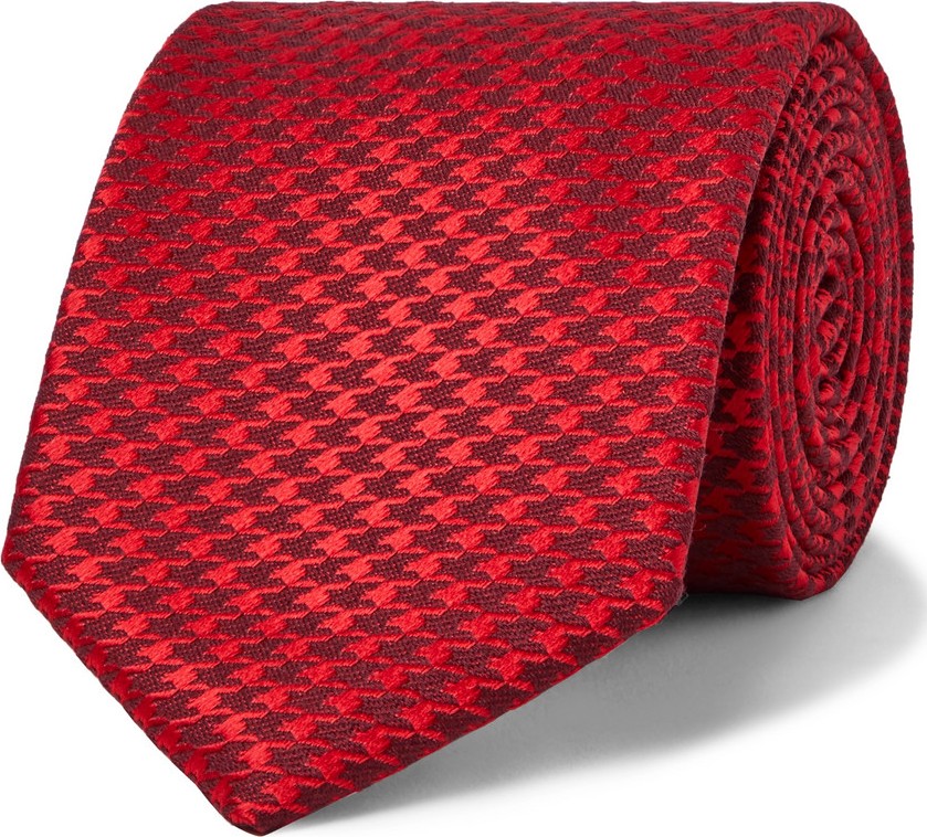 Charvet 7.5cm Houndstooth Silk and Wool-Blend Tie