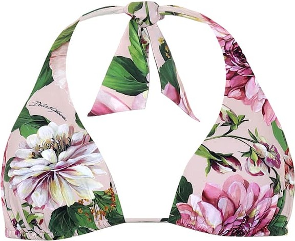 Dolce & Gabbana Floral triangle bikini top