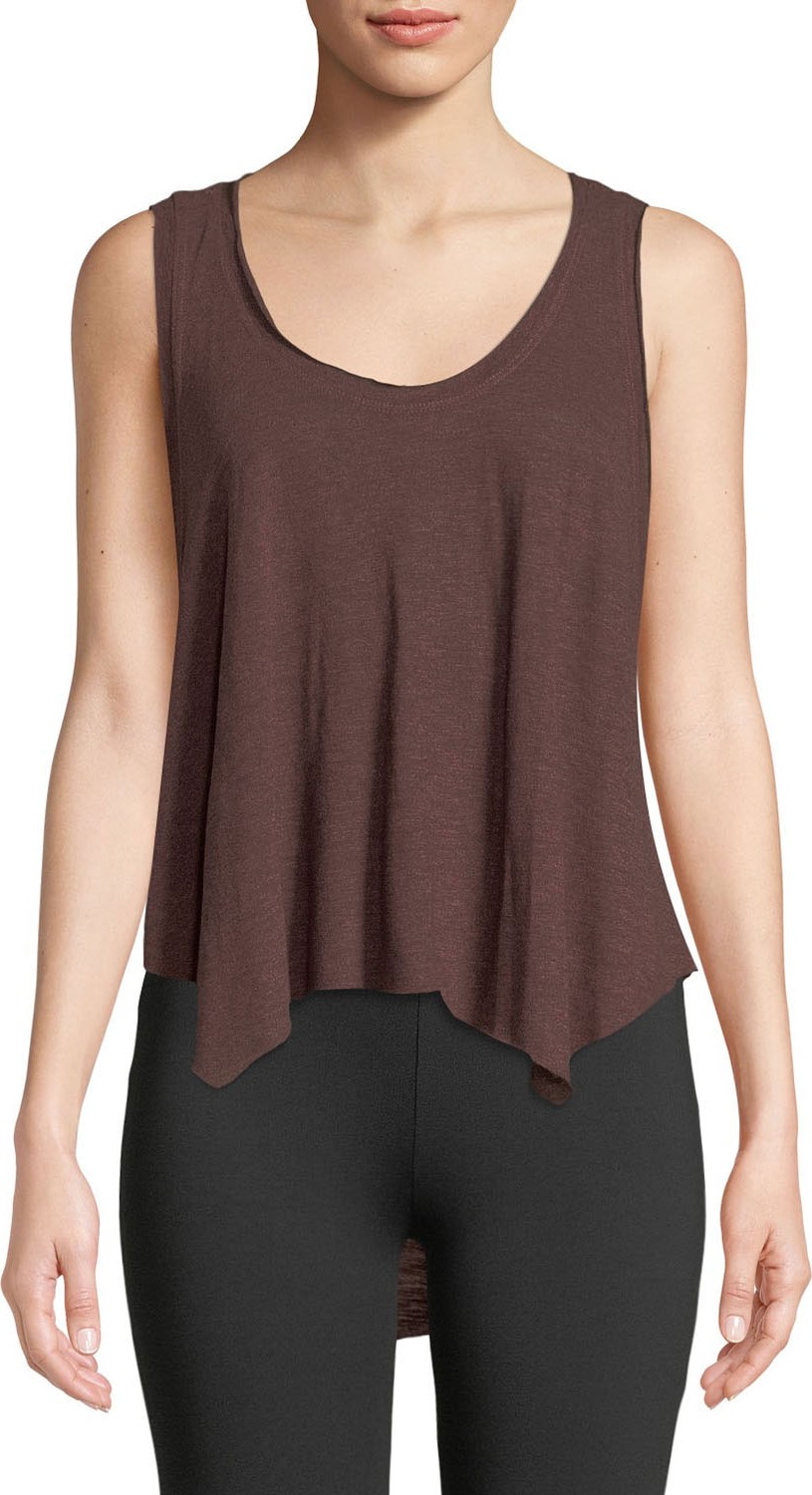 Lanston Handkerchief-Hem Scoop-Neck Active Tank