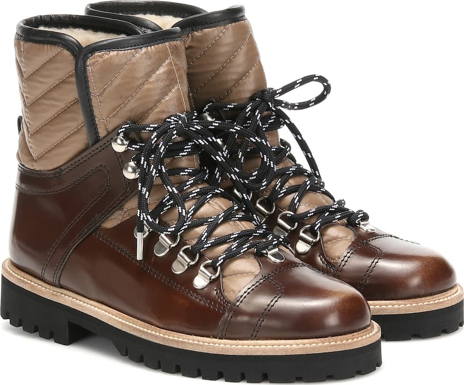 Ganni Winter Hiking leather ankle boots