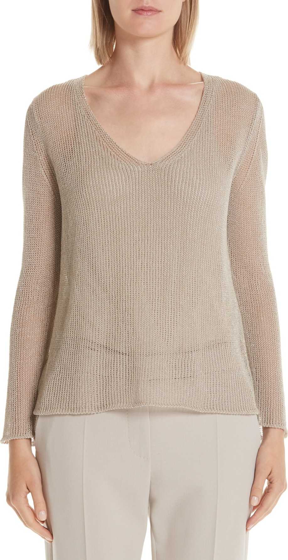 Max Mara Metallic Knit Pullover