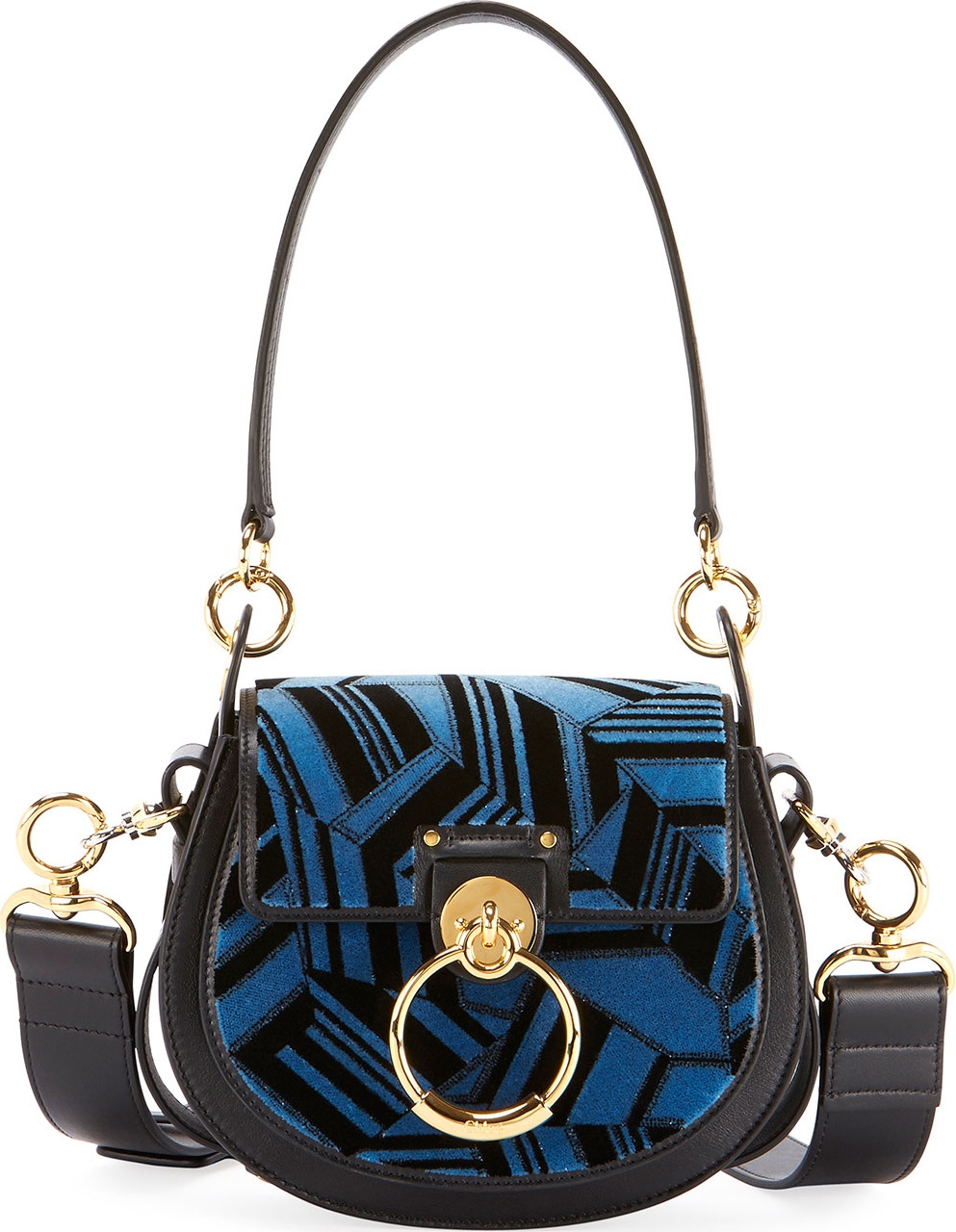 Chloe Tess Small Embroidered Leather Camera Crossbody Bag