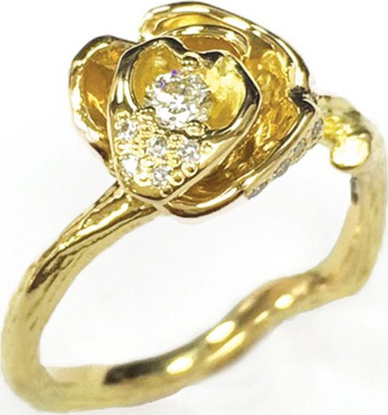 Mimi So Wonderland 18k Diamond Rose Ring