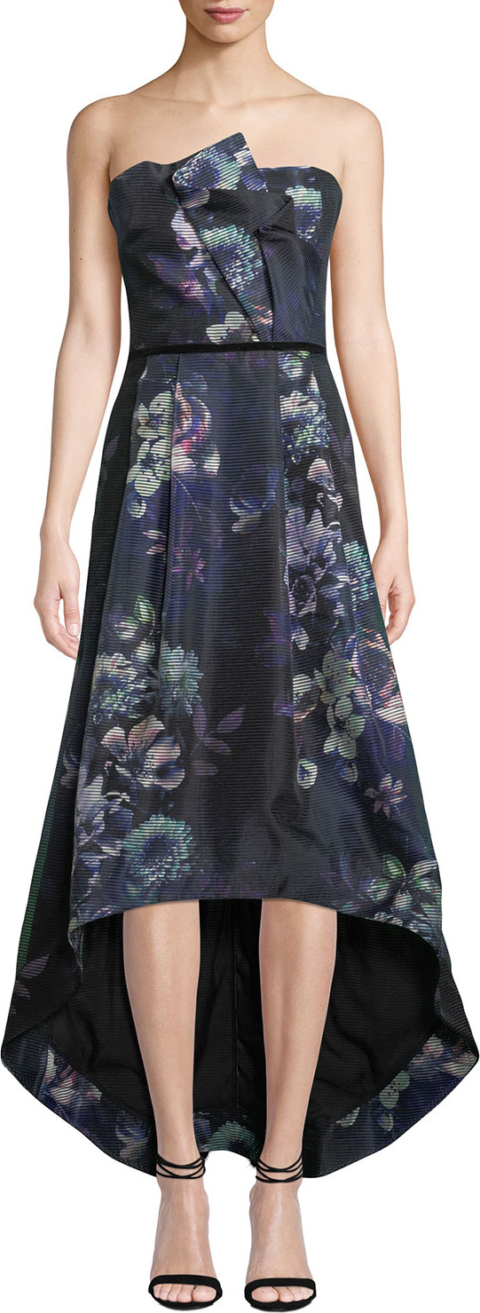 Parker Estelle Strapless Floral High-Low Dress