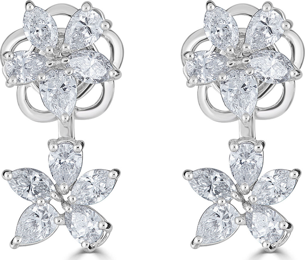 ZYDO 18k Luminal Diamond Flower Earrings
