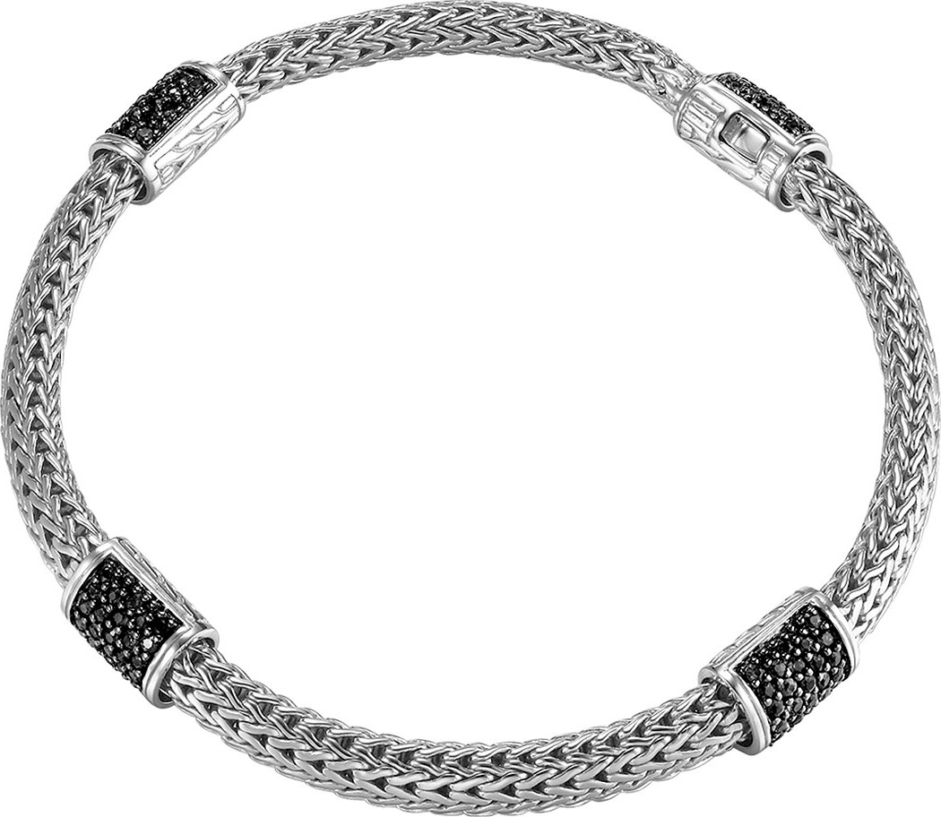 John Hardy Classic Chain 4-Station Black Sapphire Bracelet