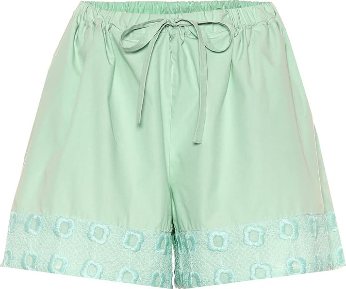 Fendi Embroidered cotton shorts