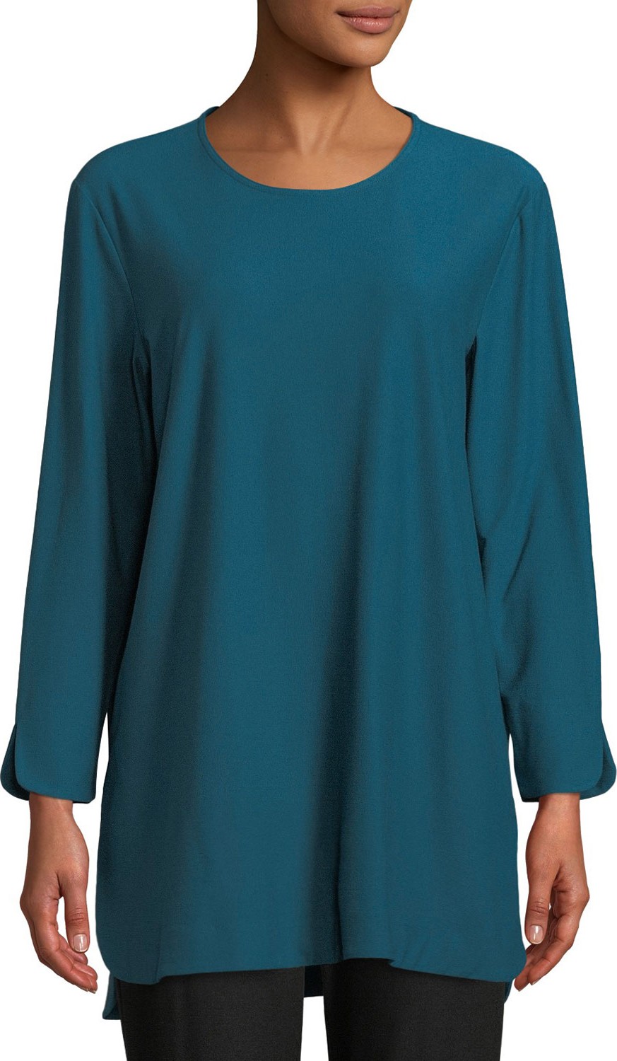 Eileen Fisher Washable Crepe Bracelet-Sleeve Tunic
