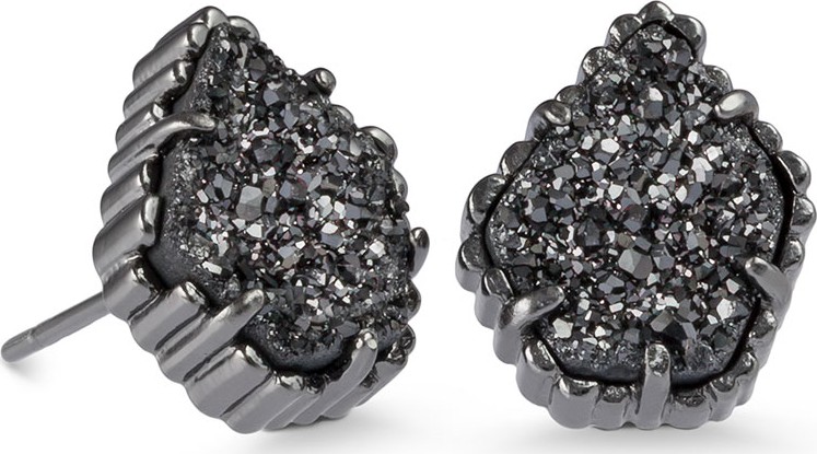 Kendra Scott Tessa Black Druzy Button Earrings