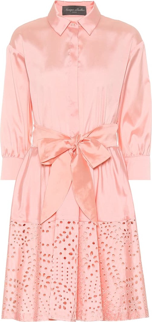 Monique Lhuillier Broderie anglaise satin shirt dress