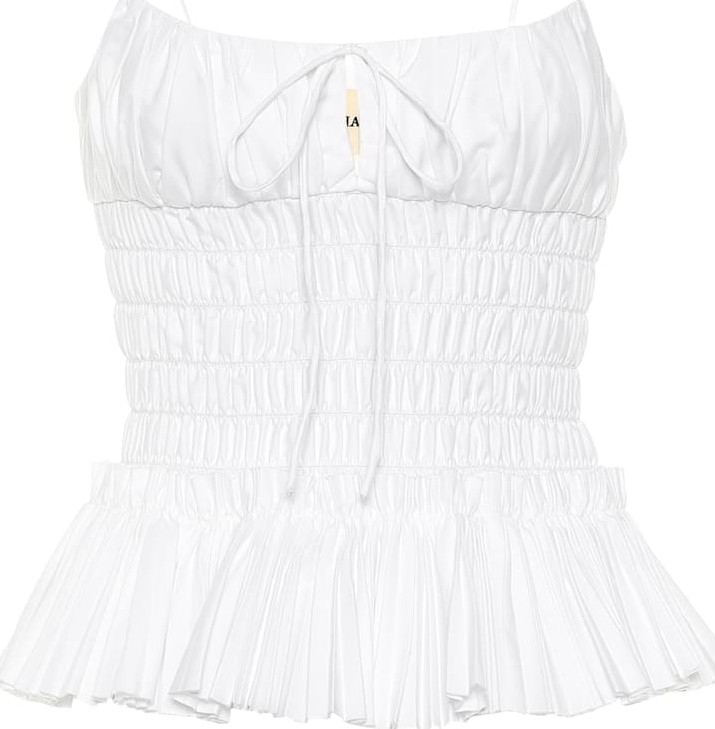 Khaite The Dagny smocked cotton camisole