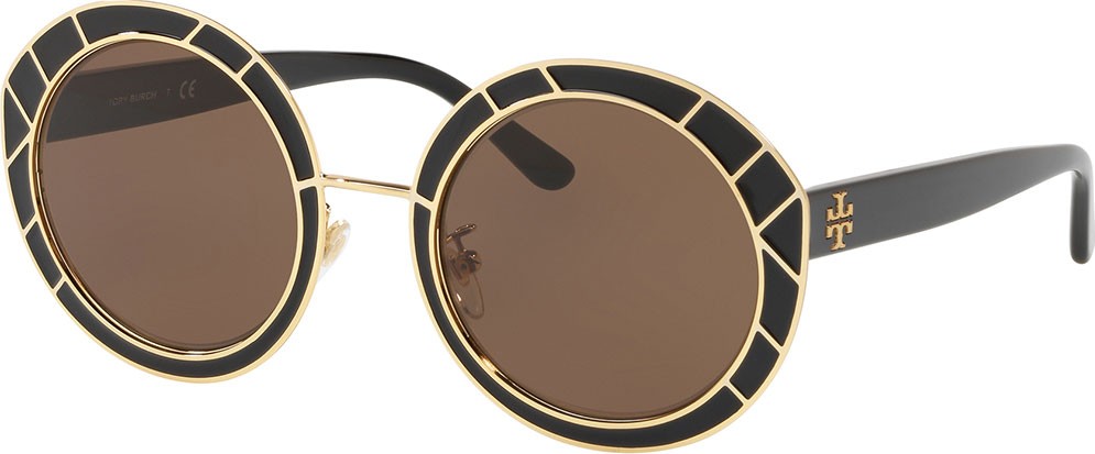 Tory Burch Round Double-T Metal Sunglasses