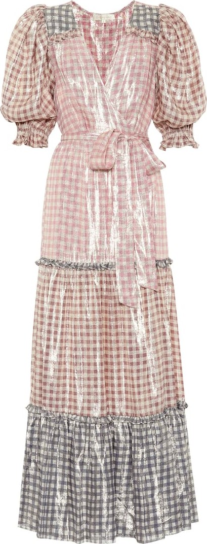 LOVESHACKFANCY Stormi metallic silk-blend maxi dress