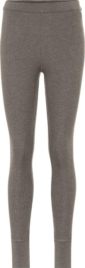 Jil Sander Ribbed knit wool leggings