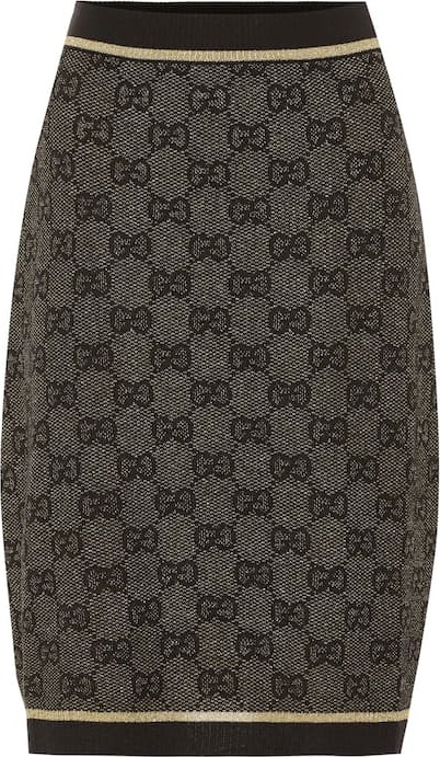 Gucci GG-jacquard wool skirt