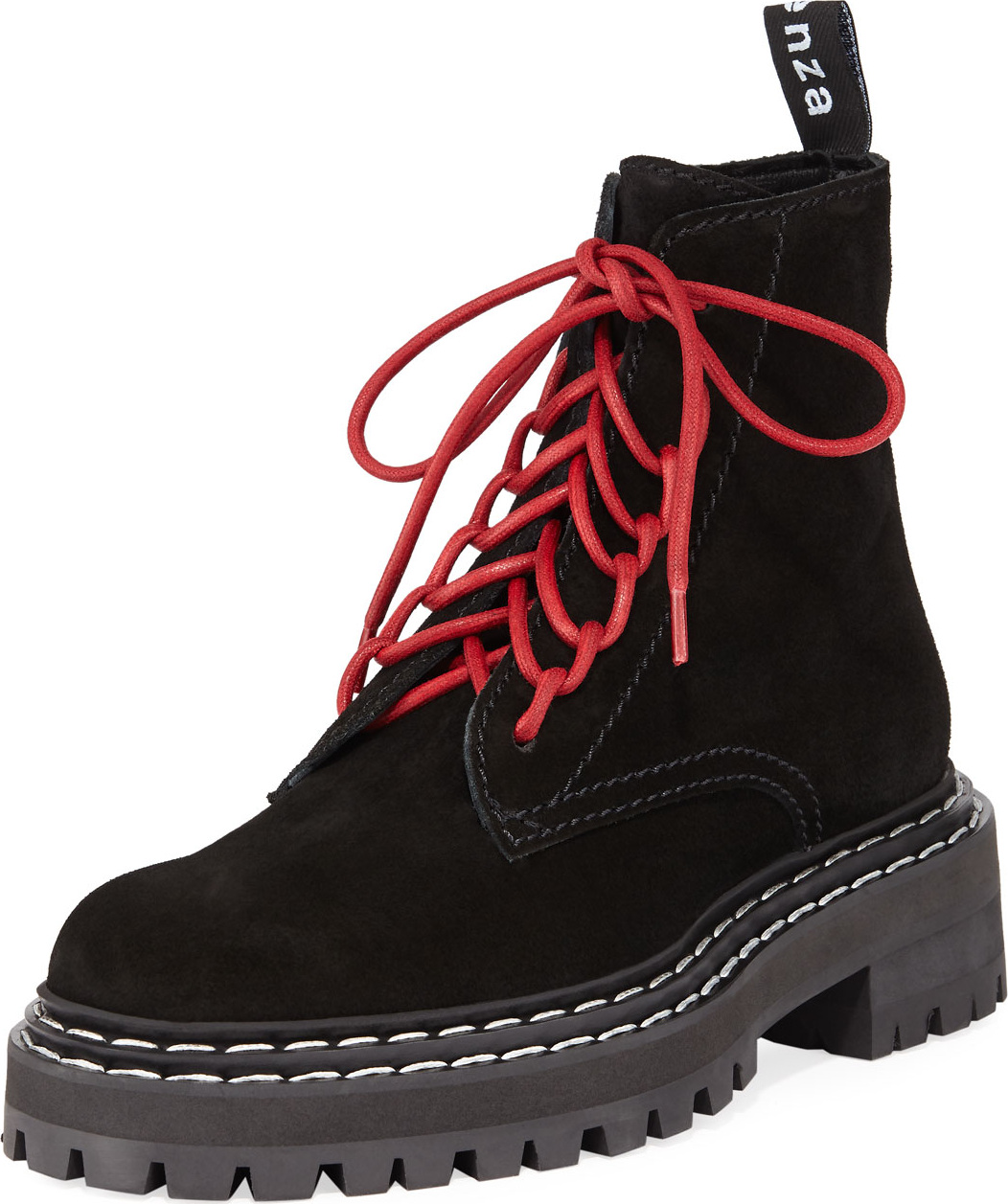Proenza Schouler Suede Lace-Up Combat Boots
