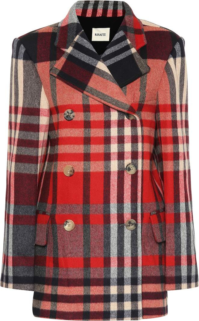 Khaite The Clara checked wool-blend coat