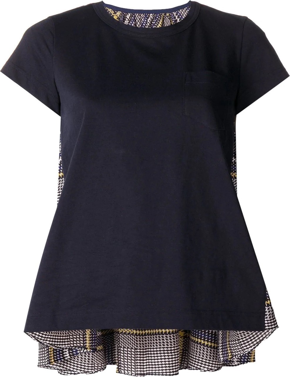 Sacai plaid back panel T-shirt