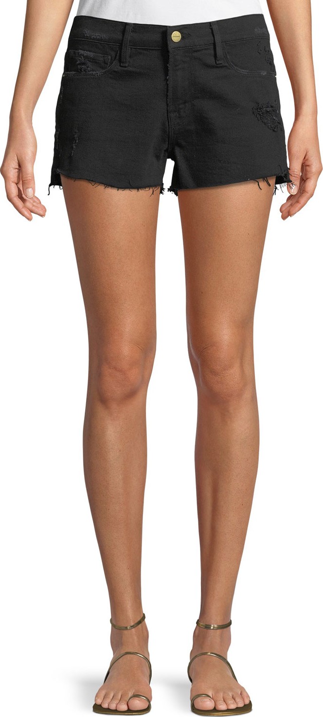 FRAME DENIM Le Cut Off Tulip-Hem Denim Shorts