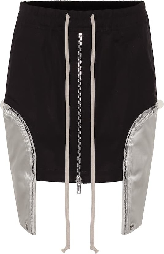 Rick Owens Stretch-cotton asymmetric miniskirt