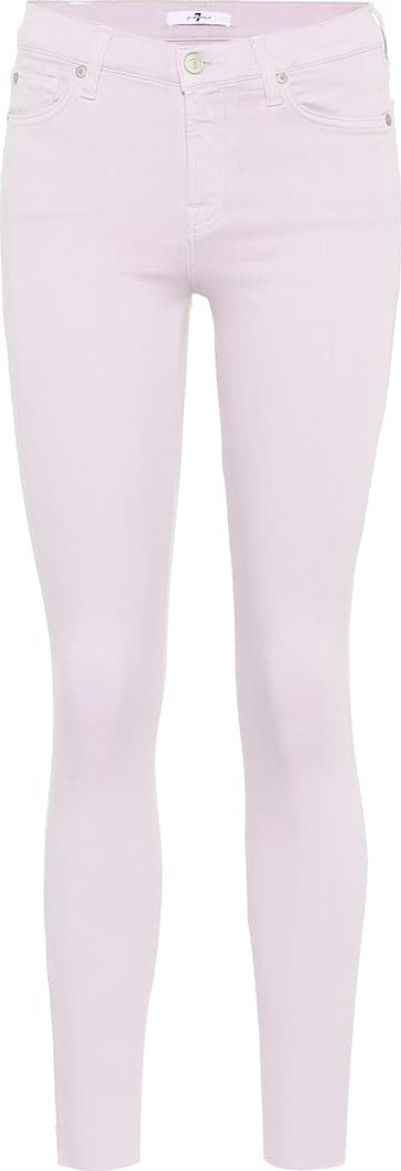 7 For All Mankind Cropped mid-rise skinny jeans