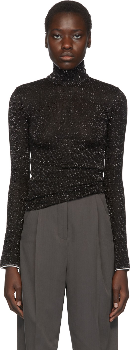 Acne Studios Black Lurex Elin Turtleneck