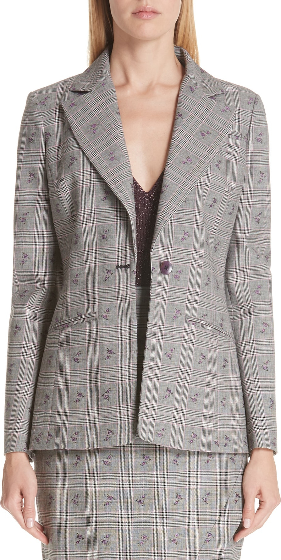Altuzarra Floral Plaid Jacket