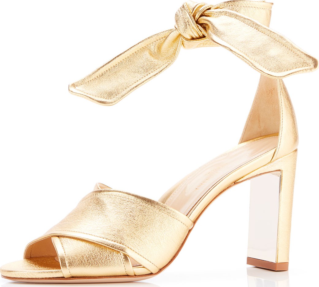 Marion Parke Leah Metallic Leather Ankle-Tie Sandals