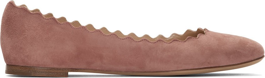 Chloe Pink Suede Lauren Ballerina Flats